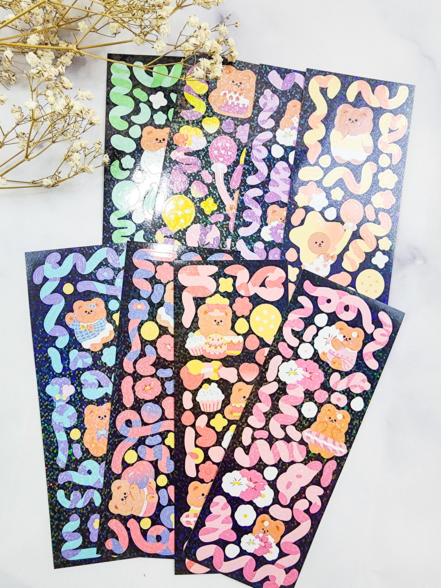 Cute Bear & Swirl Stickers