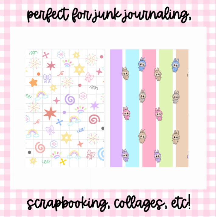 Rainbow Monsters | Scrapbook Papers