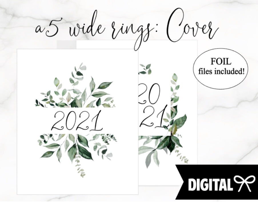 A5 Wide Rings PRINTABLE // Botanical 2021 Cover