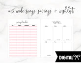 A5 Wide Rings PRINTABLE // Savings Tracker + Wishlist