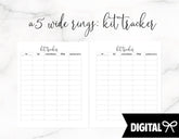 A5 Wide Rings PRINTABLE // Kit Tracker