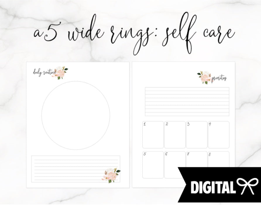 A5 Wide Rings PRINTABLE // Routine + Priorities