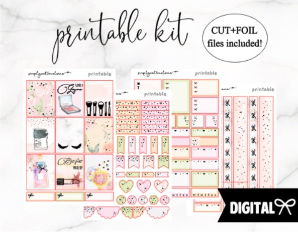 FOIL Beauty Kit PRINTABLE + FREE Cut Lines (Bonus Foil Files Included)
