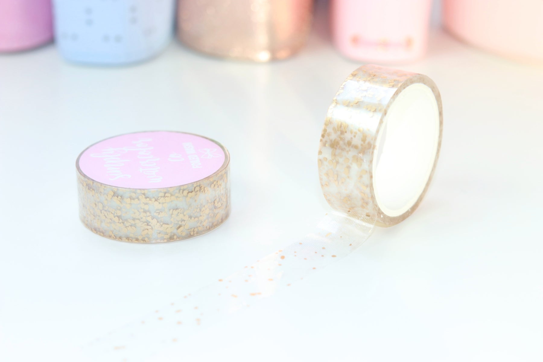 CLEAR Sprinkle (Gold, RG, Holo) // 15mm Washi Tape