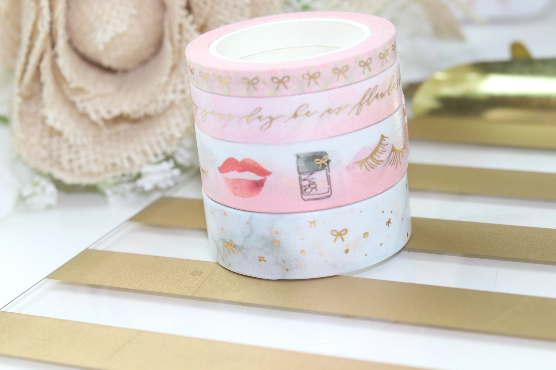 Niki Plans/Ribbon&Nib COLLAB WASHI // Gold Foil