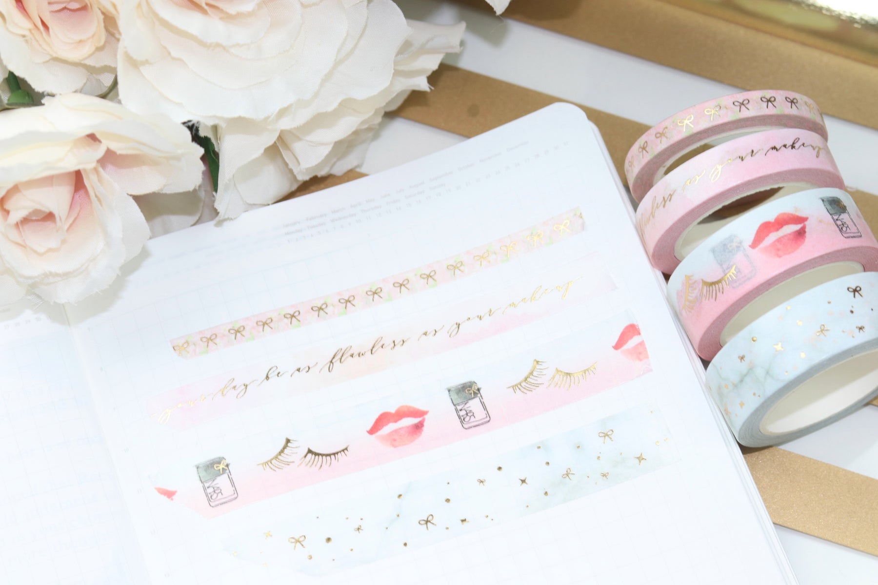 Niki Plans/Ribbon&Nib COLLAB WASHI // Gold Foil