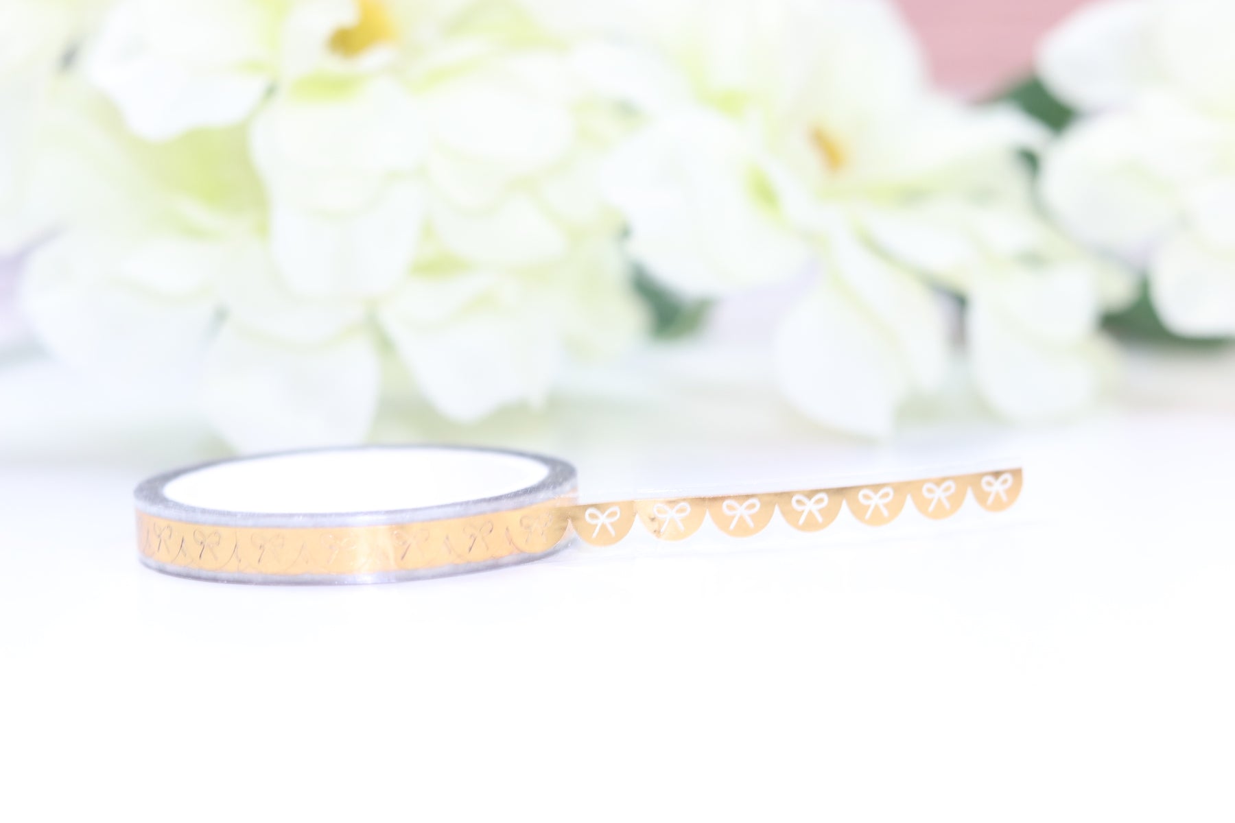 CLEAR Bow Scallop Washi Tape // Header Overlay 6mm Perforated