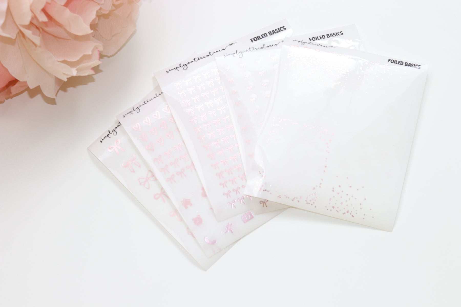 FOIL Light Rose Foiled Stickers