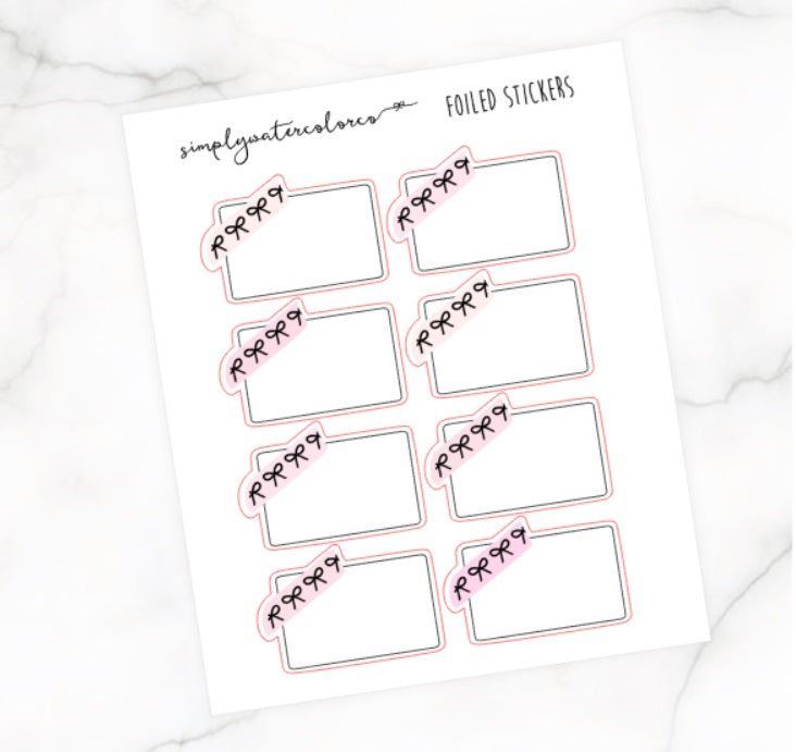 FOIL Bow Washi Boxes (Think Pink Colorway)
