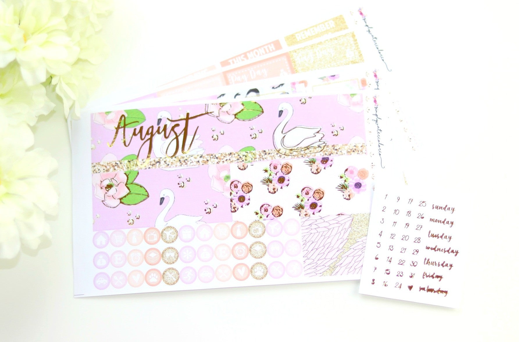 FOIL August Monthly Spread (Gold Foil) // COLLAB with GPSTICKERSTUDIO