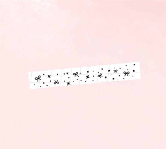 CLEAR Bow Sparkle Washi Tape // Header Overlay 6mm Perforated