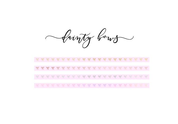 Dainty Bows (Gold, RG, Silver, Holo) // 5mm Washi Tape
