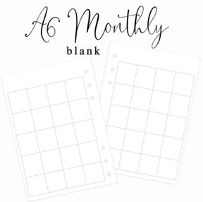 Monthly Layout (Blank) | A6 Rings Planner Insert