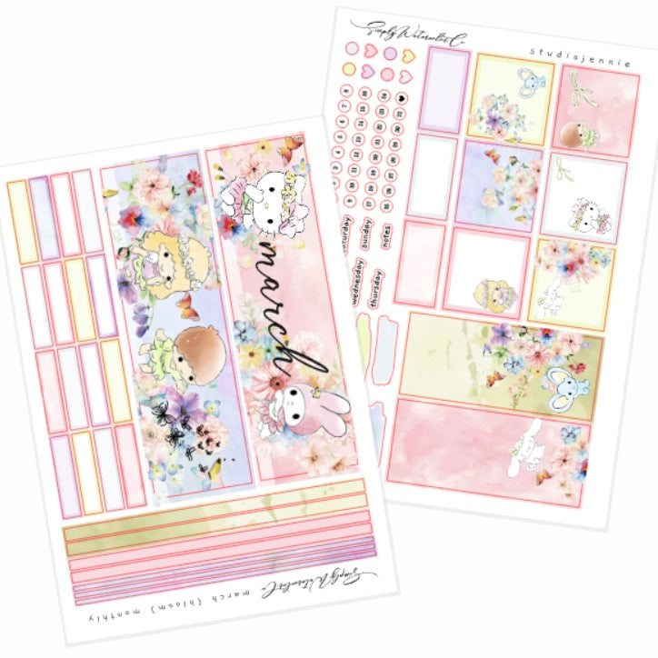 March (Bloom) | A5 Monthly Kit