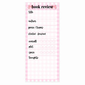 Book Review (Pink Gingham) | Skinny Notepad