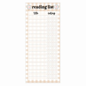 Reading List (Brown Gingham) | Skinny Notepad