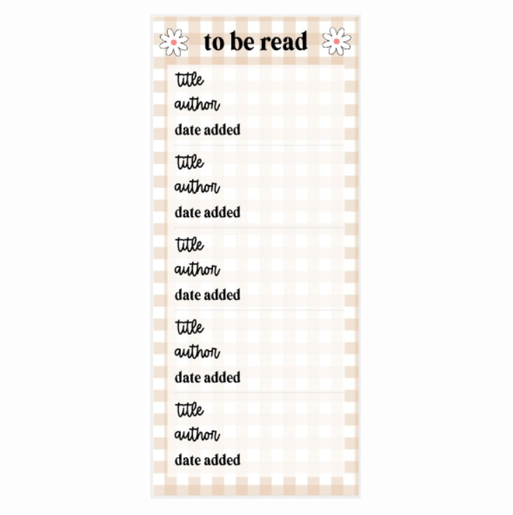 TBR (Brown Gingham) | Skinny Notepad