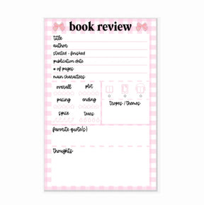 Pink Gingham | BOOK REVIEW Notepad