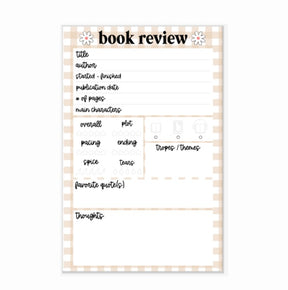 Brown Gingham | BOOK REVIEW Notepad