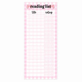 Reading List (Pink Gingham) | Skinny Notepad