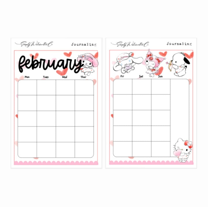 February (Cupid) | BUJO Monthly Kit