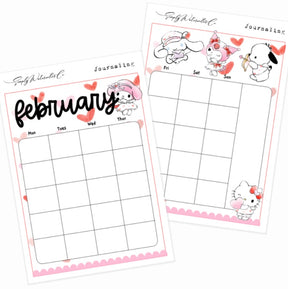 February (Cupid) | BUJO Cover Page