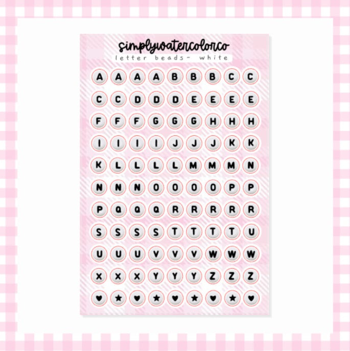 Letter Beads - White | Junk Deco