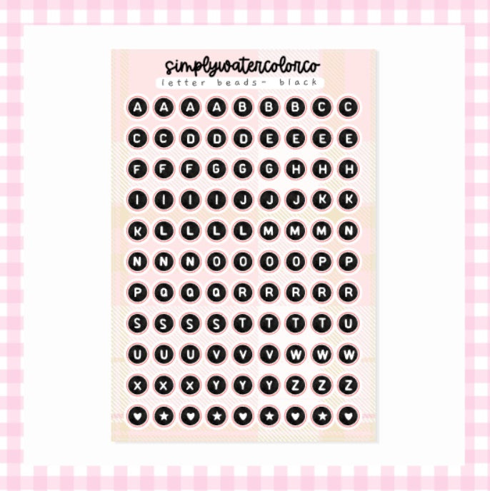 Letter Beads - Black | Junk Deco