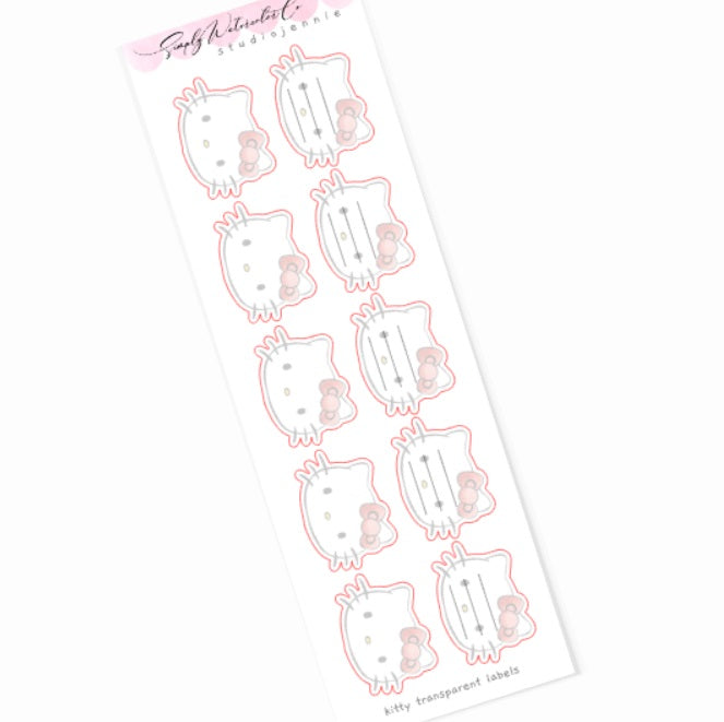 Kitty Transparent Labels | Mini Deco