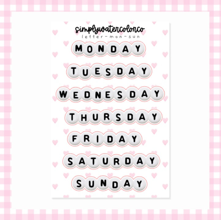 Letter-Mon Sun | Junk Deco