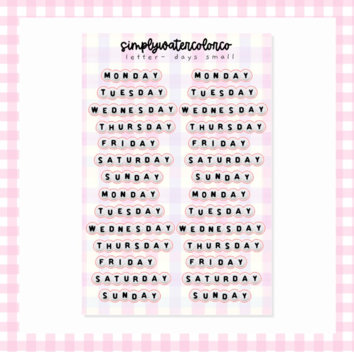 Letter- Days Small | Junk Deco