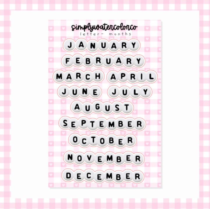 Letter- Months | Junk Deco