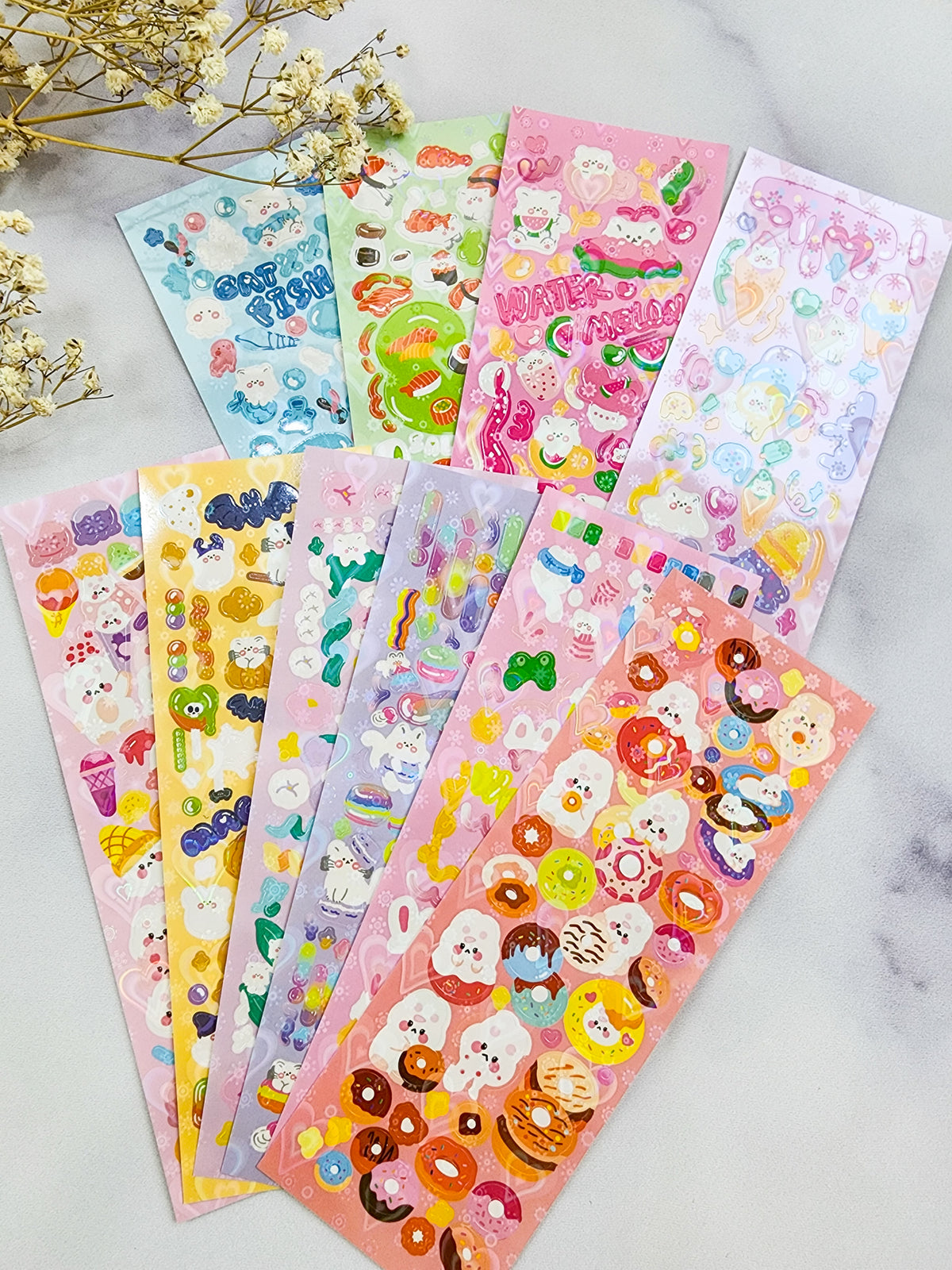 Cute Character Heart Sparkle Stickers