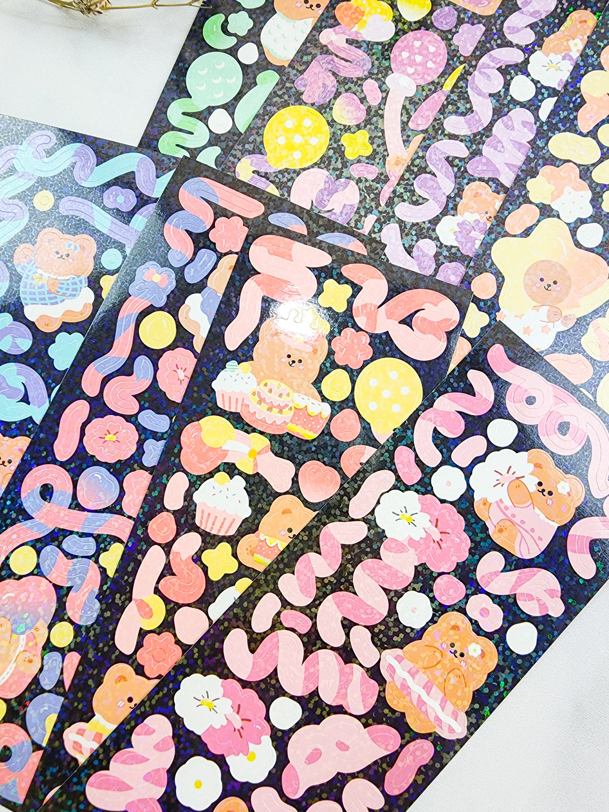 Cute Bear & Swirl Stickers