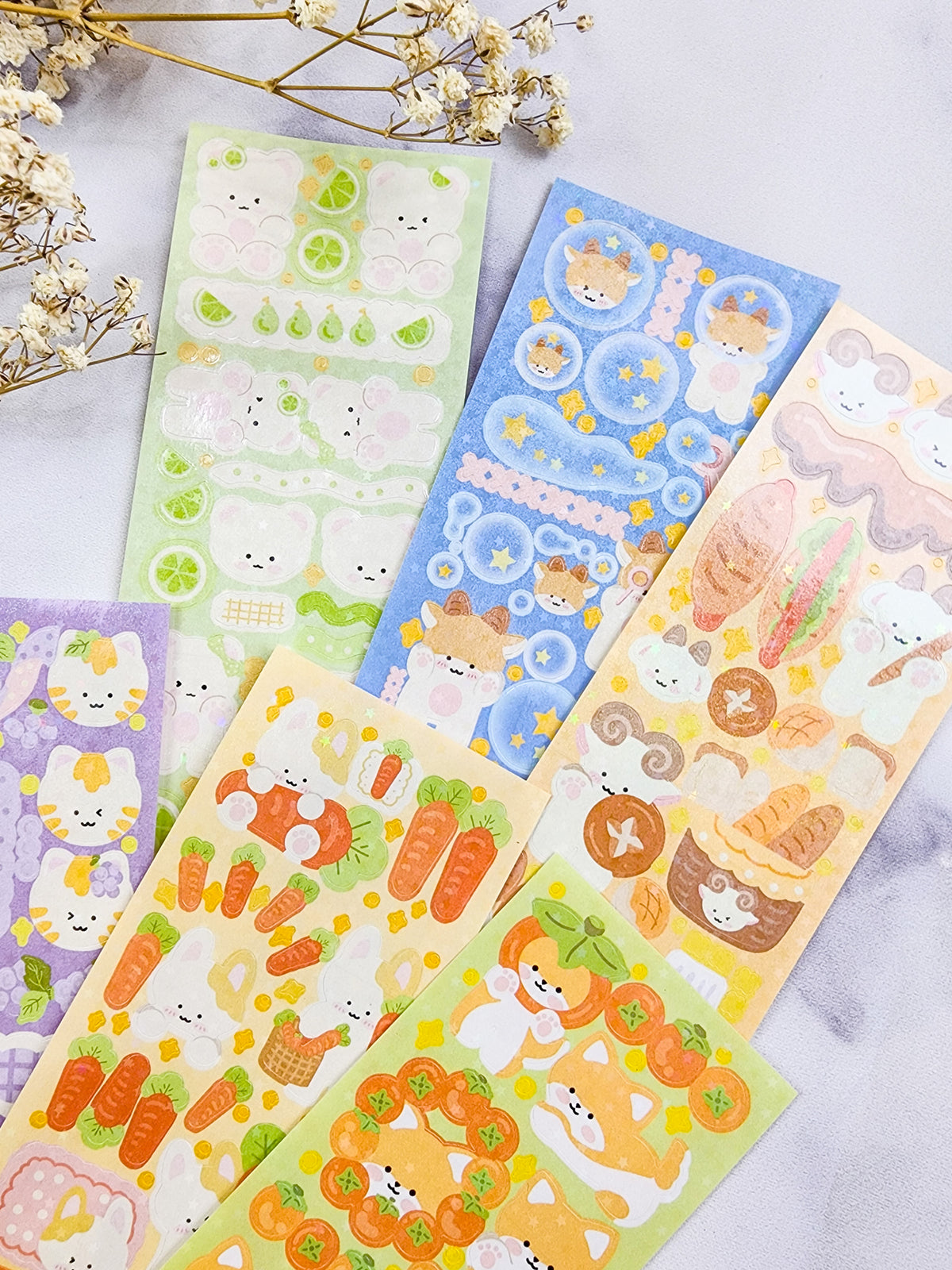 Cute Character Persimmon Stickers