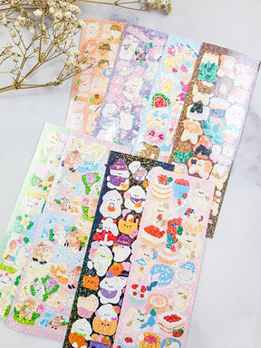 Cute Character Milk Cat Stickers