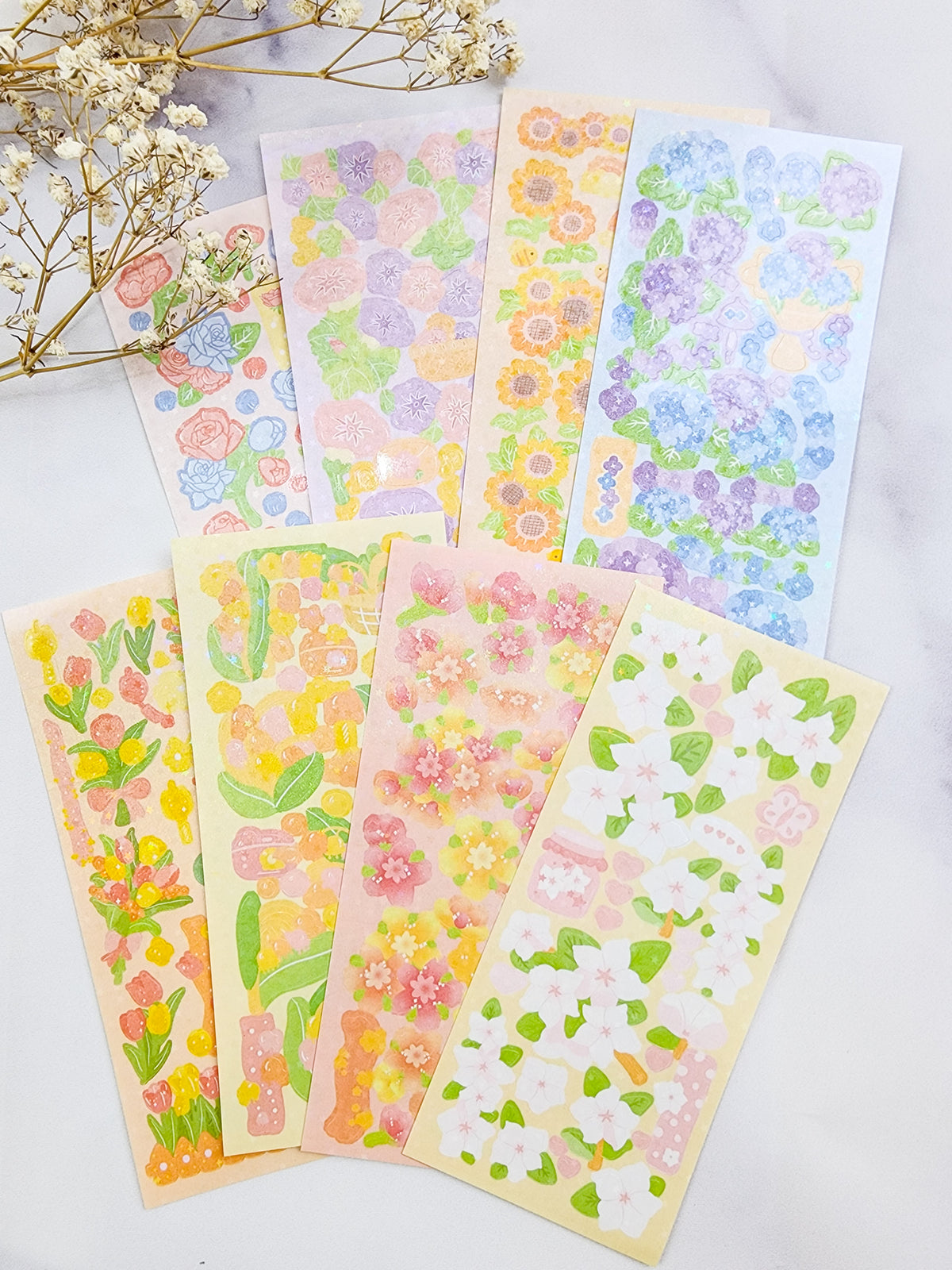 Apricot Floral Stickers