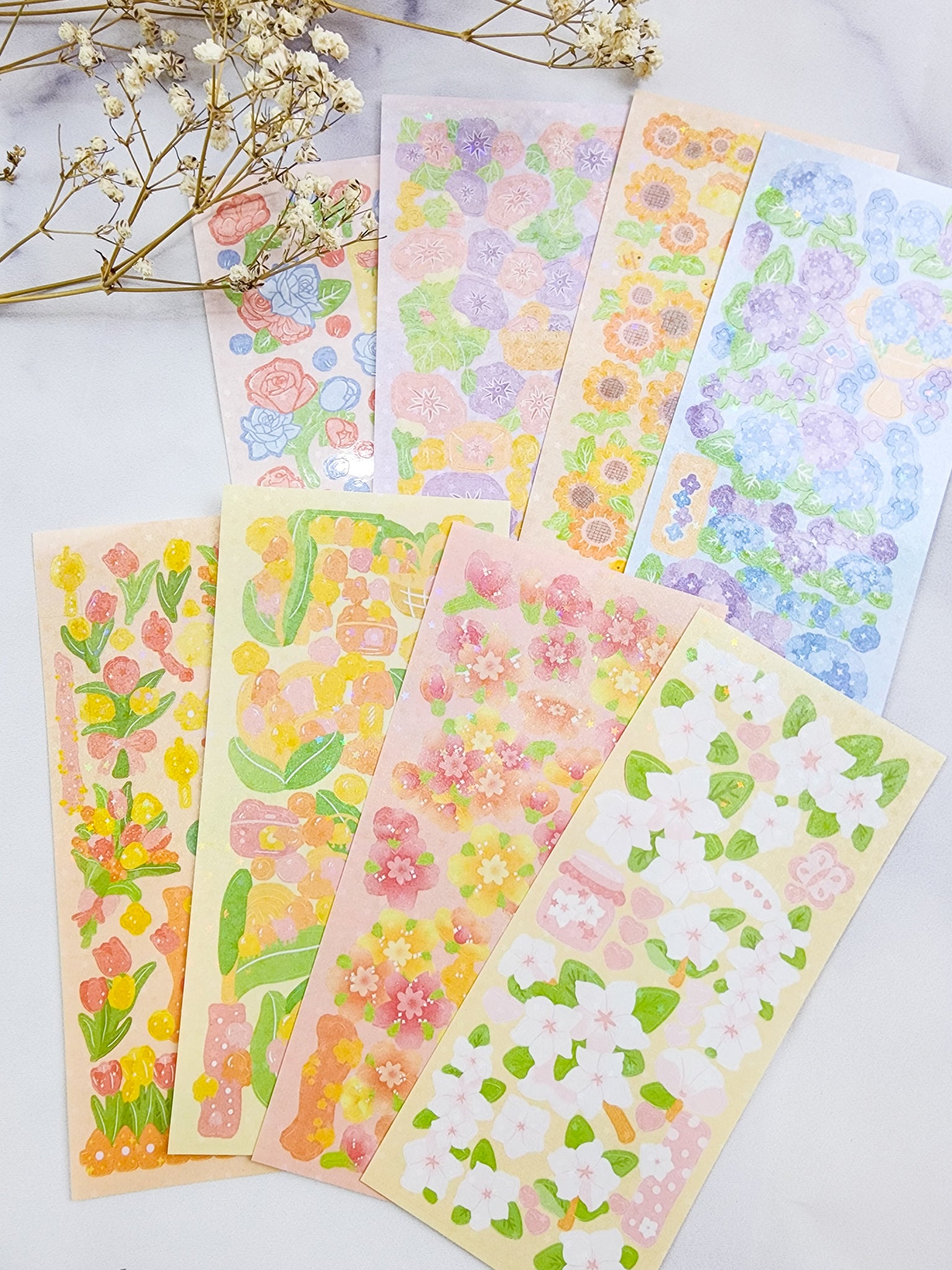 Apricot Floral Stickers