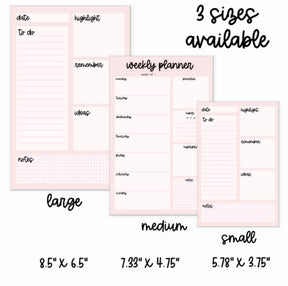 Clear Day | WEEKLY Notepad (Horizontal)