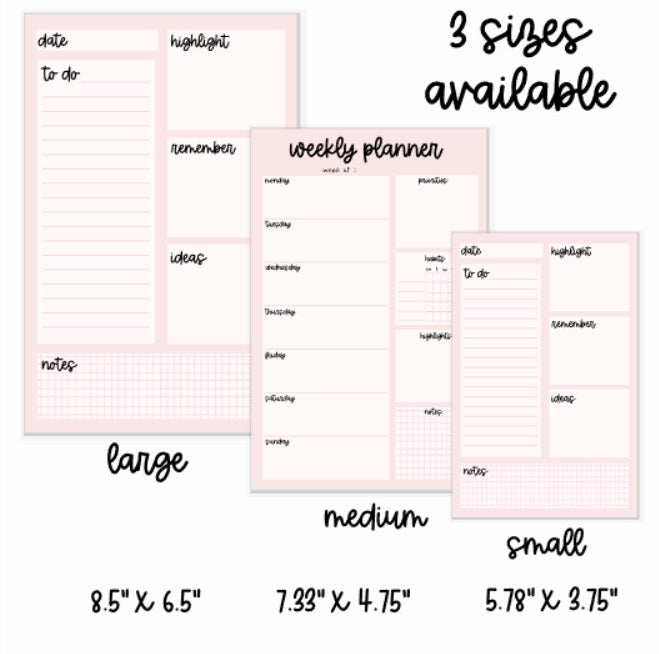Clear Day | WEEKLY Notepad (Horizontal)