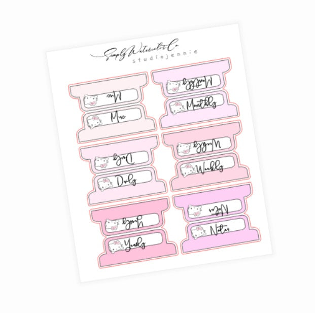 Kitty Pink | Foiled Tabs