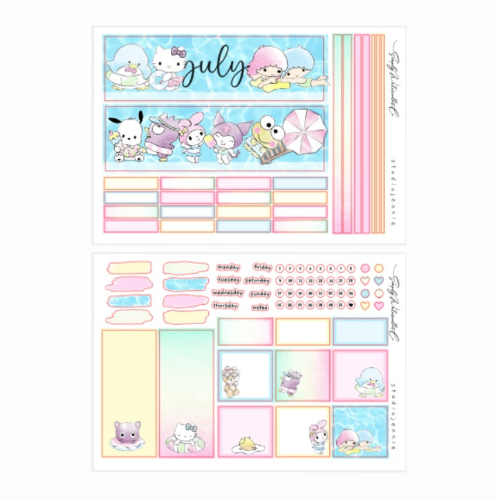 July (Poolside) | A5 Monthly Kit