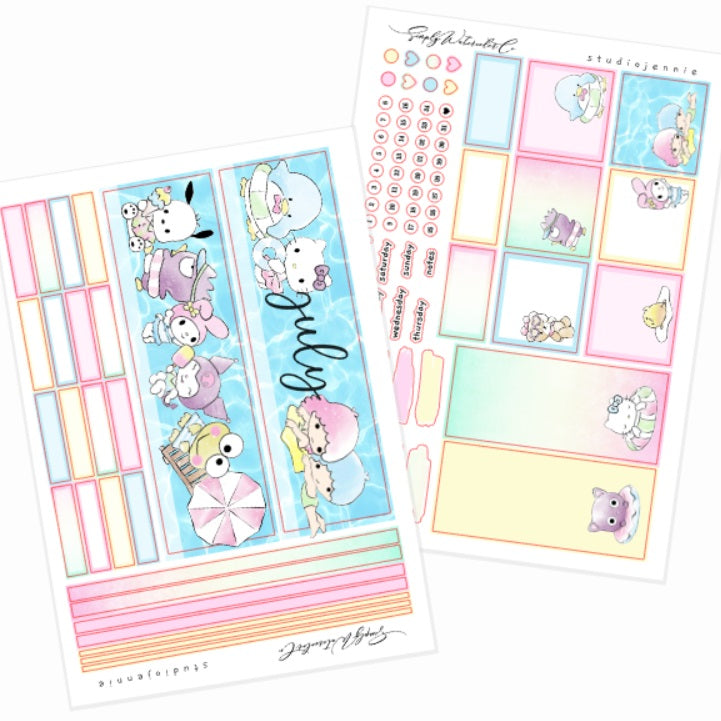 July (Poolside) | A5 Monthly Kit