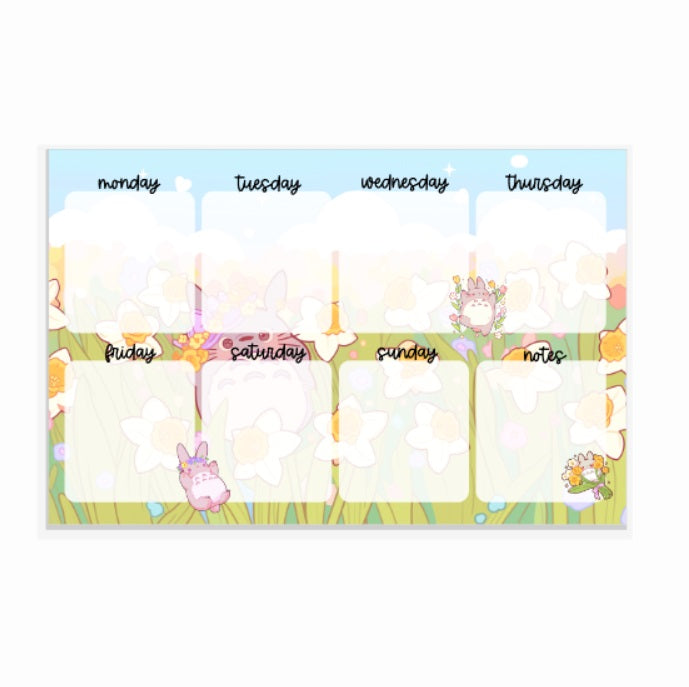 Toto Tulip | WEEKLY Notepad (Horizontal) v2