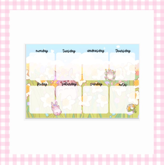 Toto Tulip | WEEKLY Notepad (Horizontal) v2