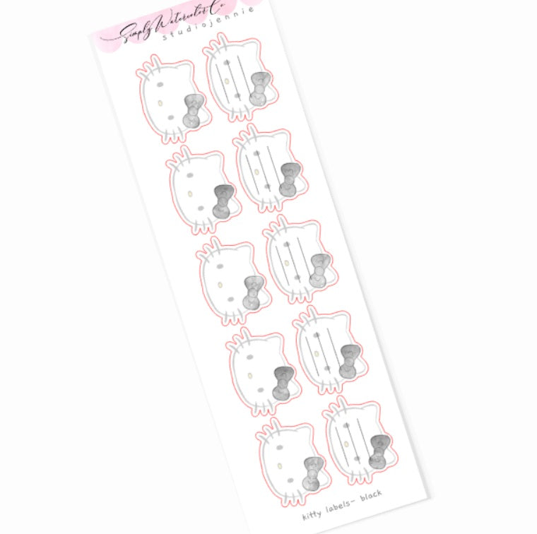 Kawaii Black | Transparent Labels