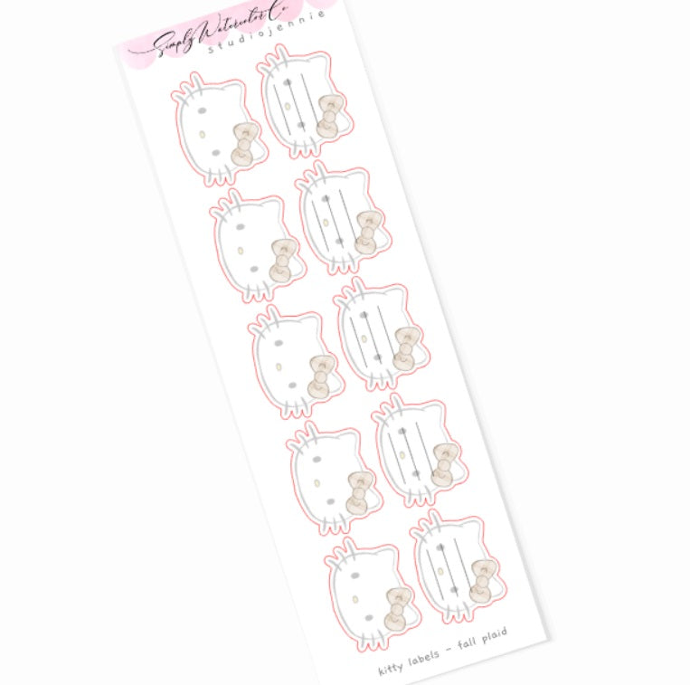 Kawaii Fall Plaid | Transparent Labels