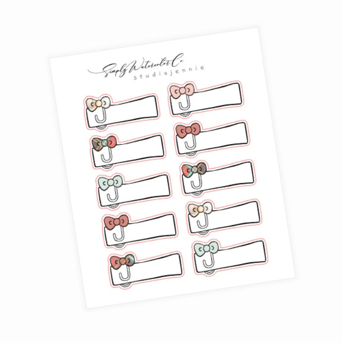 Holiday | Kawaii Bow Clip Labels