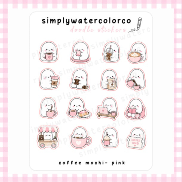 Coffee Mochi- Pink | Doodles