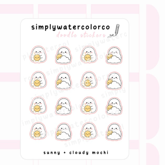 Sunny + Cloudy Mochi | Doodles